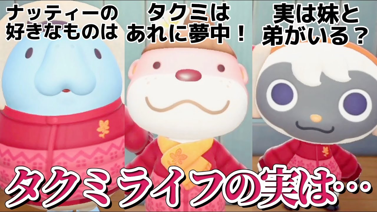 【あつ森 小ネタ】タクミライフ従業員の過去や今を大調査！ナッティー、タクミ、ニコの実は、、【あつまれどうぶつの森】