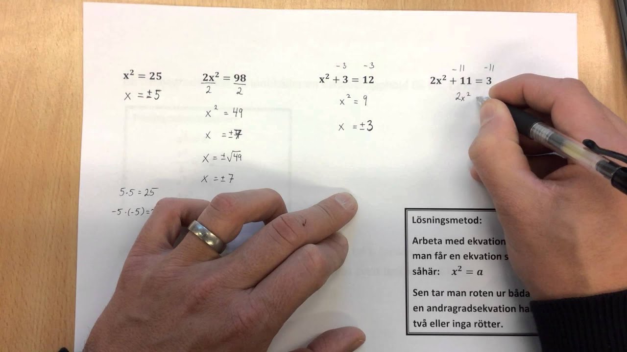 Matematik 1b - andragradsekvationer