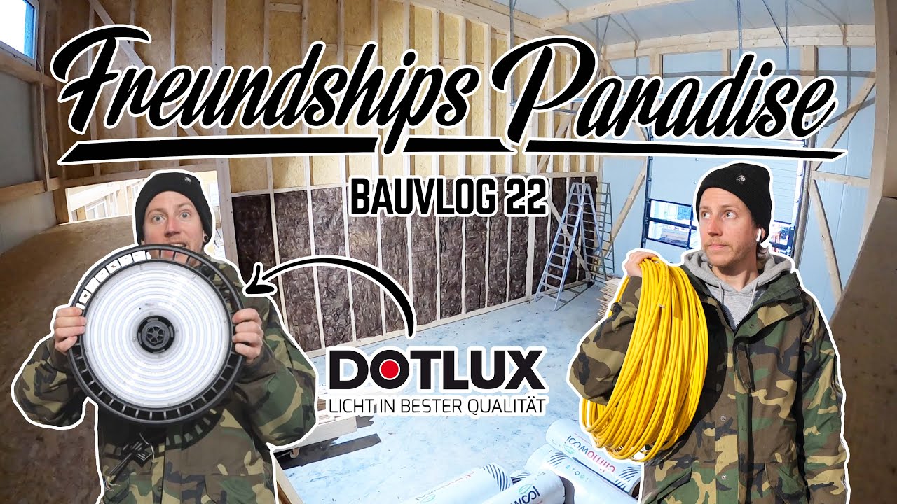 🔥 DOTLUX LED Deckenstrahler montieren und Kabel verlegen in der Halle! Es werde Licht 💡 Bauvlog 22