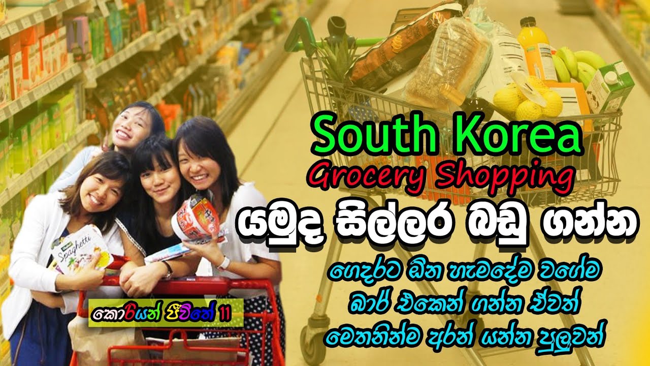 #Koreanlife #vlog11#  යමුද කොරියන් කඩේකට සිල්ලර බඩු ගන්න_Grocery shopping  |Manju with south korea|