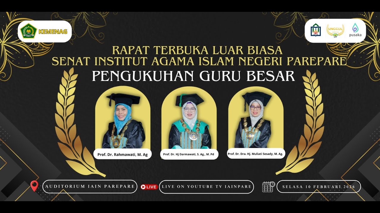 Rapat Terbuka Luar Biasa Senat  IAIN Parepare dalam Rangka Pengukuhan Guru Besar