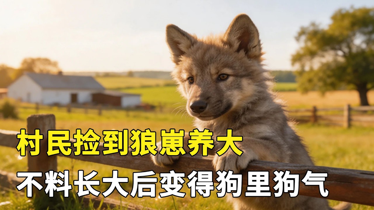 村民撿到狼崽養大，飼養長大賴著不肯走還會看家護院，變的狗里狗氣！