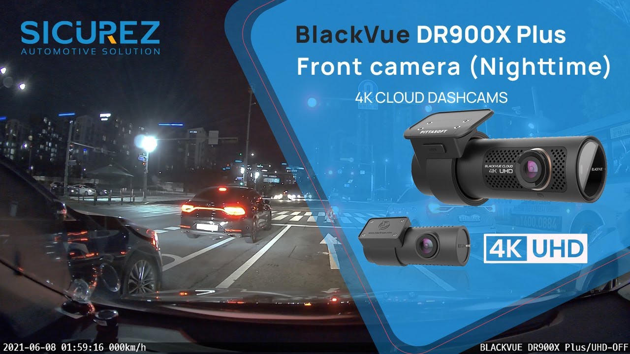 BlackVue DR900X Plus 4K UHD Cloud Dashcam simple footage(Front Camera Nighttime)