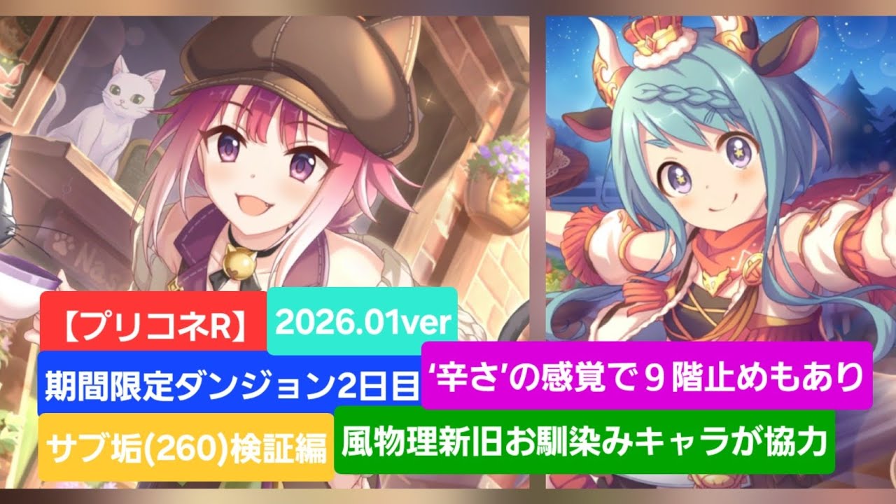 【プリコネR】期間限定ダンジョン2日目第1弾サブ垢検証編(2026年1月版)【グレータゴーレム】【レインスピリット】【黒月の守護像】【白陽の守護像】【期間限定ダンジョン】【期間限定SPダンジョン】