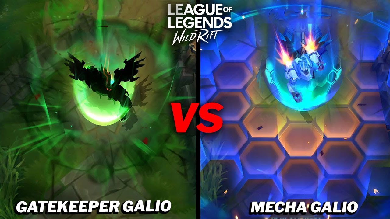 Galio Mecha VS Gatekeeper Skin Comparison Wild Rift