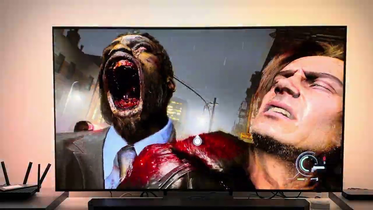 Resident Evil Requiem PS5 Pro + Samsung OLED TV + Hue Play Sync Box 2
