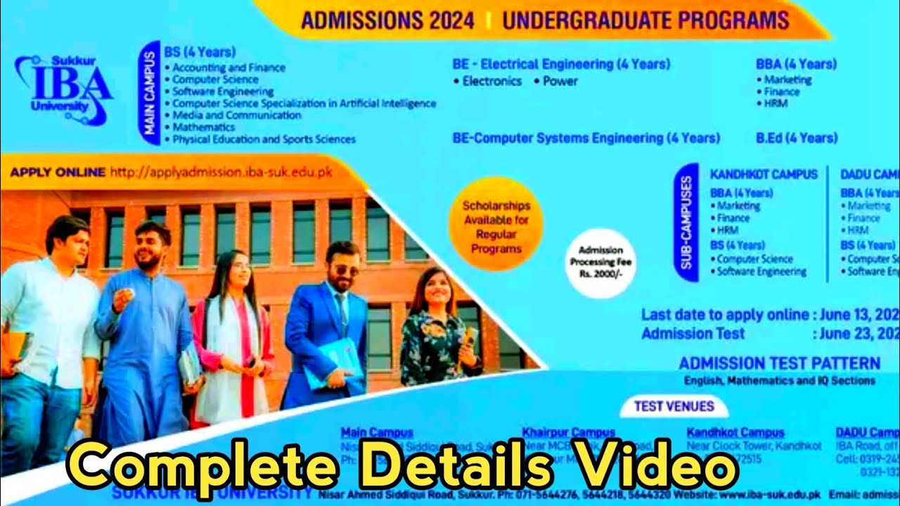 IBA Sukkur Undergraduate Admission 2024| IBA Sukkur Direct Test| How To Apply Online IBA Sukkur Form
