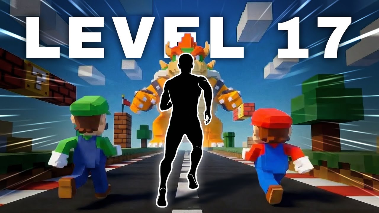 Classic Mario Voxel Run 🍄 | High Quality Immersive Interactive Warm Up (Level 17)