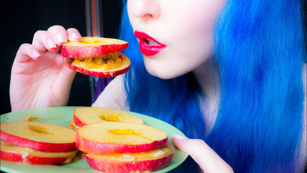 ASMR: Crunchy Apple Towers - High-Protein Snack  ~ Relaxing Eating Sounds [No Talking | Vegan] 😻