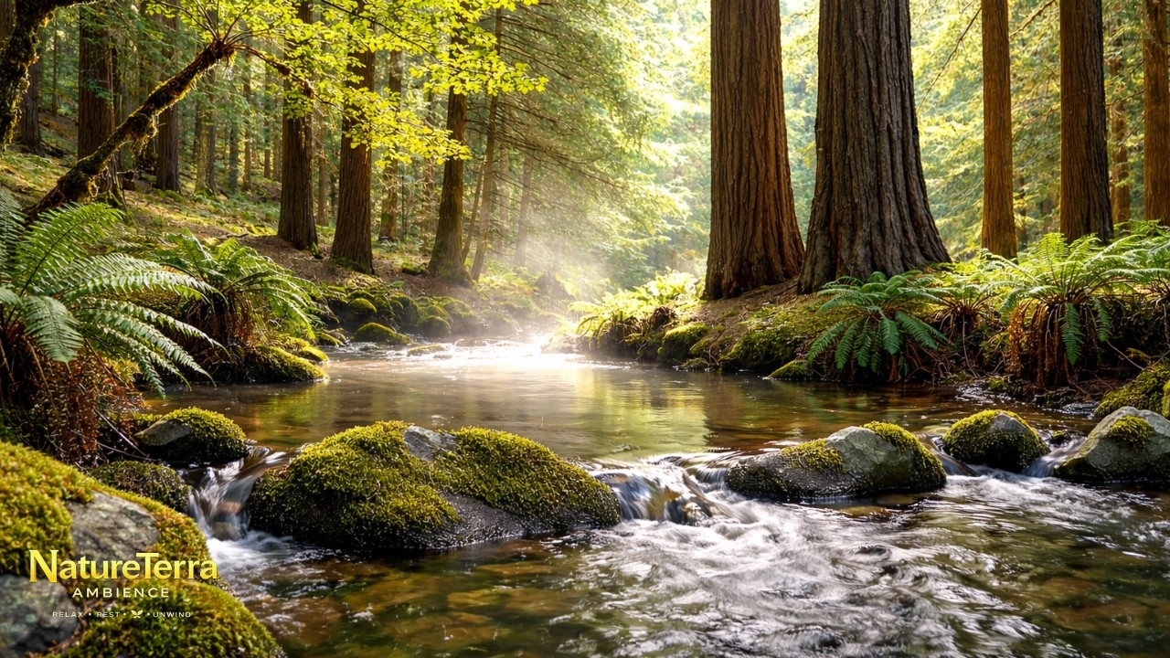 Pacific Northwest Rainforest Creek | Relaxing Forest Water Ambience ASMR | Sleep & study | 1 Hour