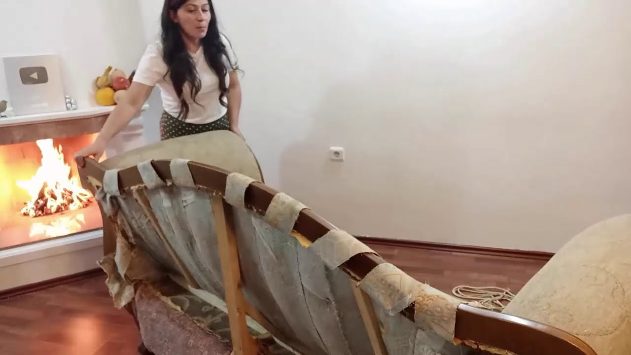 Evde Kolay Koltuk Döşeme ve Youtube Ödülüm - PART 1 / HOW TO REUPHOLSTER A COUCH / SOFA
