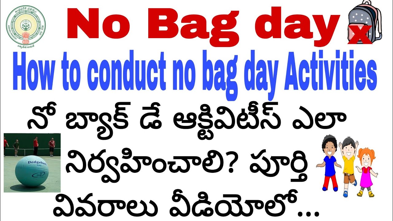 No Bag day 2022-23 | No bag day Activities Explain in telugu | How to conduct No bag day in Ap |