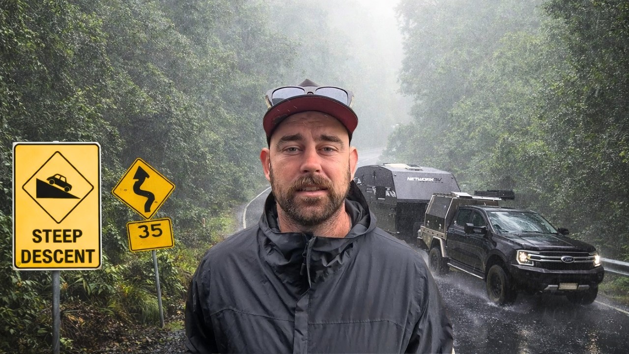 TERRIBLE TOWING CONDITIONS.. Caravan Travel in Southern NSW