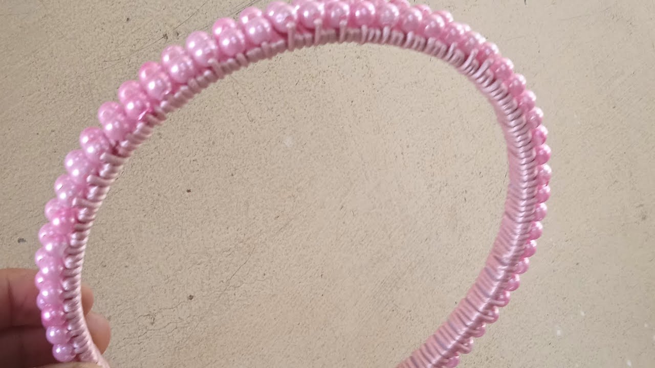 ပုလဲဘီးကုပ် (Headband) လုပ်နည်း / Easy Pearl Headband DIY#diy #handmade #pearlheadband