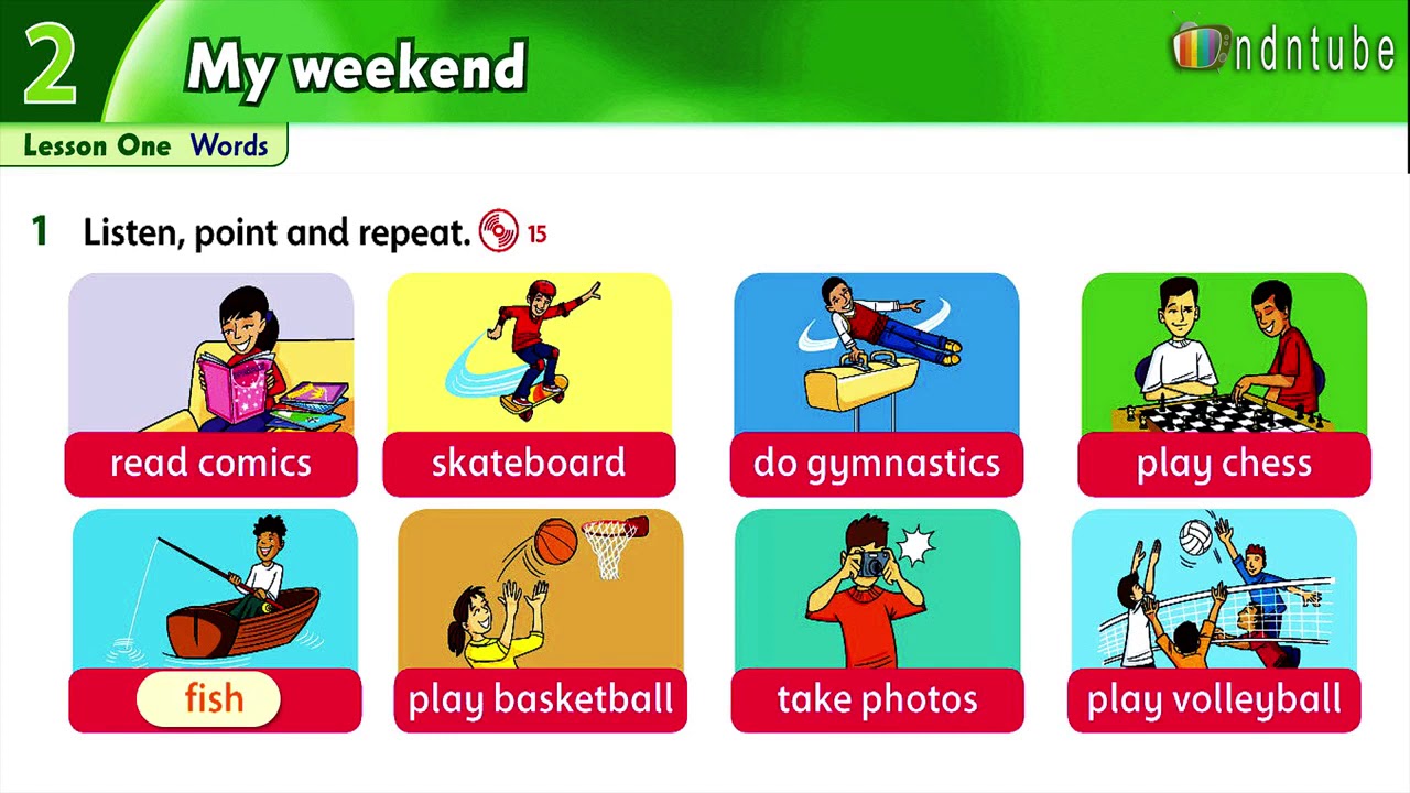 FAMILY AND FRIENDS 3 Unit 2 THE WEEKEND ACTIVITIES vocabulary