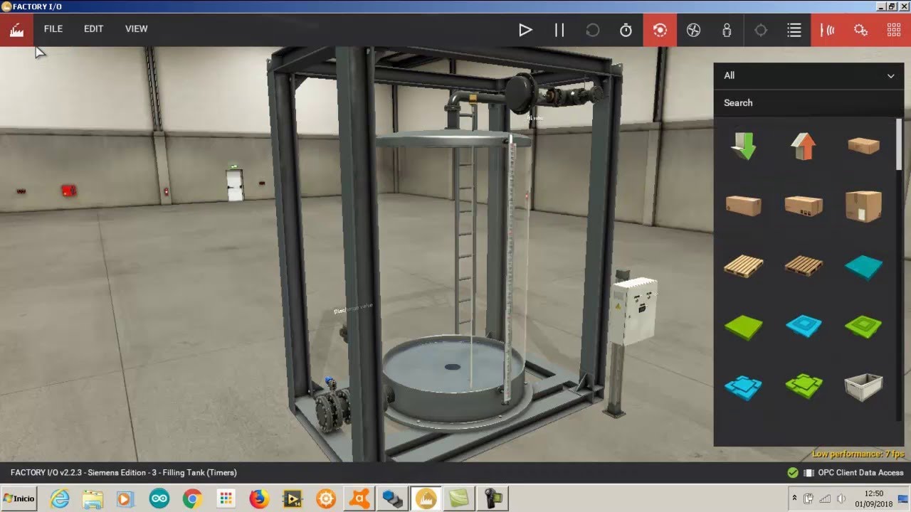 Simulacion del Vaciado y LLenado de un Tanque mediante TIA PORTAL FACTORY IO PLC sim