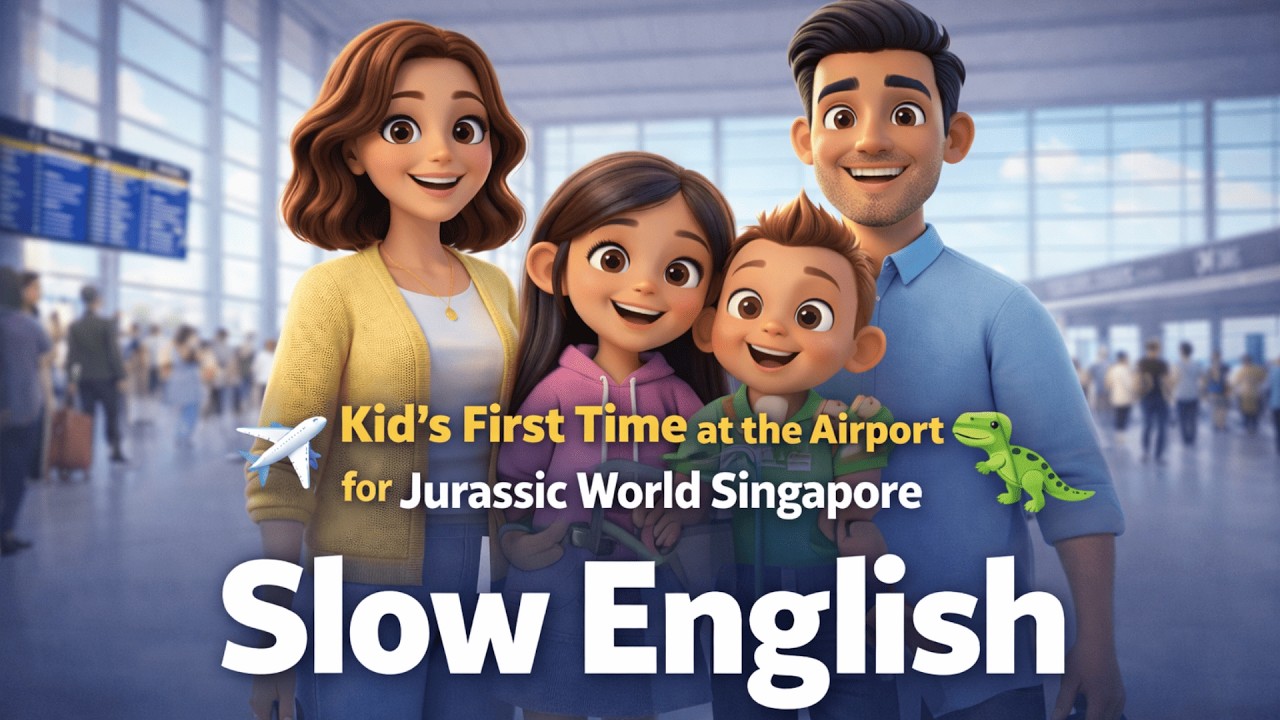 Kid’s First Time at the Airport for Jurassic World Singapore | Daily English for Beginners