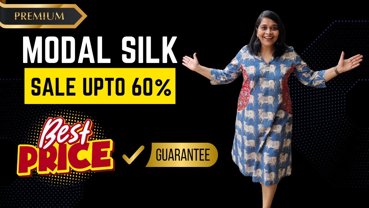 Premium Modal Silk Sale upto 60% | Dupatta Kurti Fabric Blouse Pcs