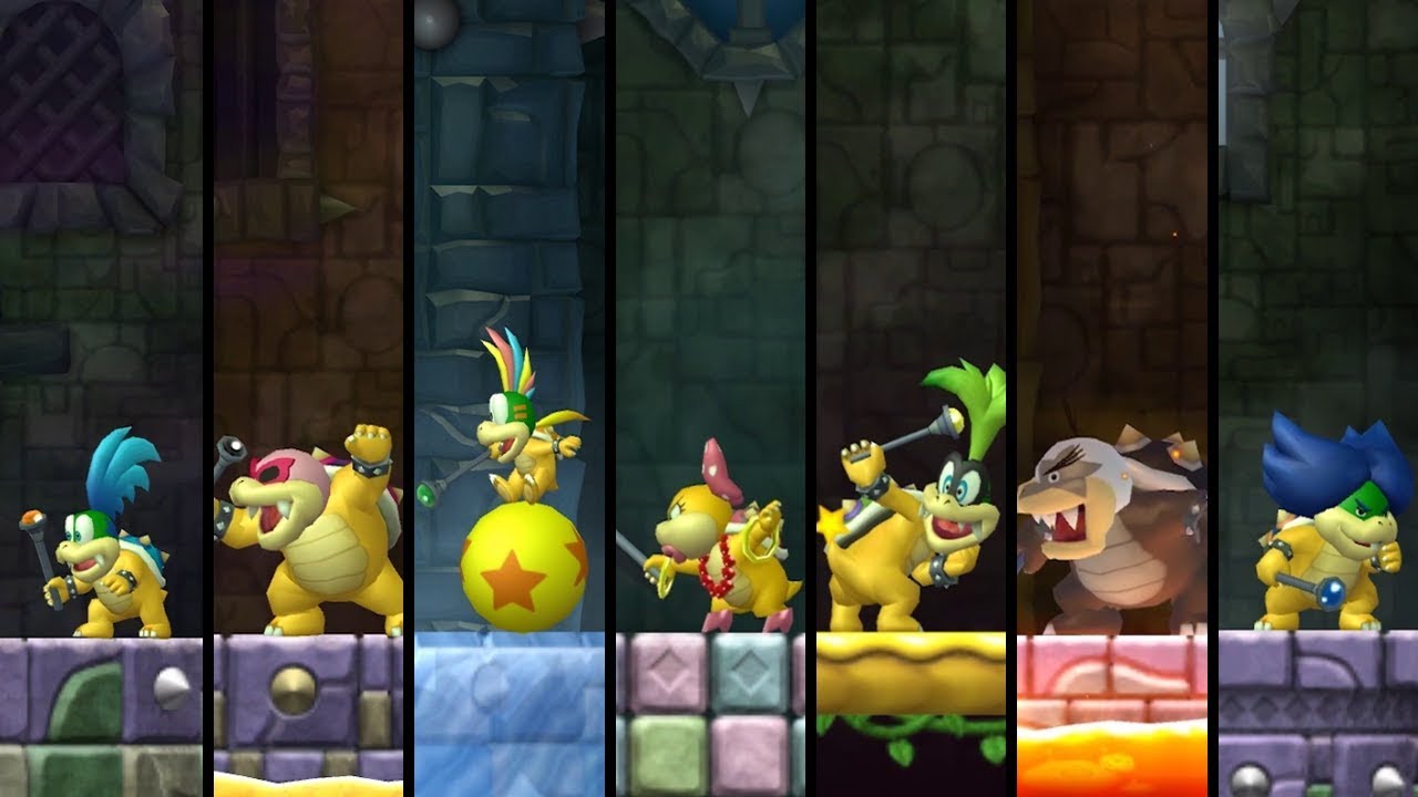 New Super Mario Bros. Wii - All Fortresses (Koopaling Battles)