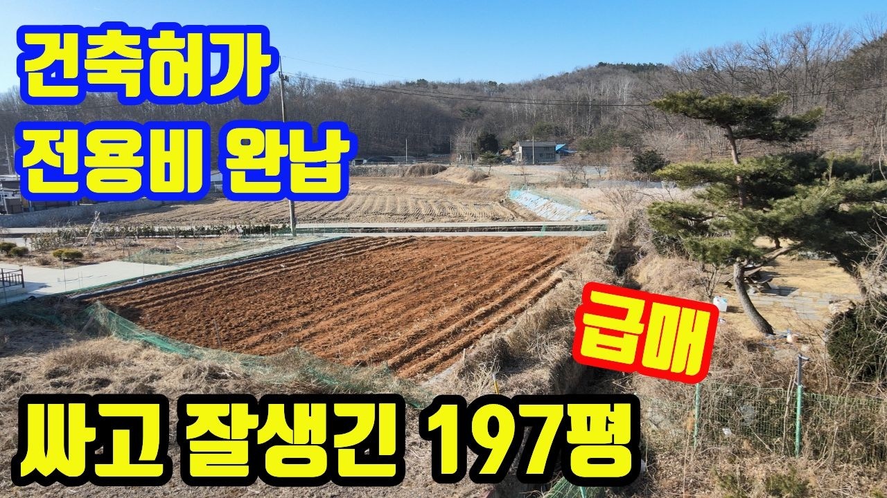 [2044] 선호도 높은 지역 바로 건축 가능한 급매물 땅!! 강화도 전원주택. 강화도 토지. 강화도땅은 강화도전문부동산 평강부동산TV.