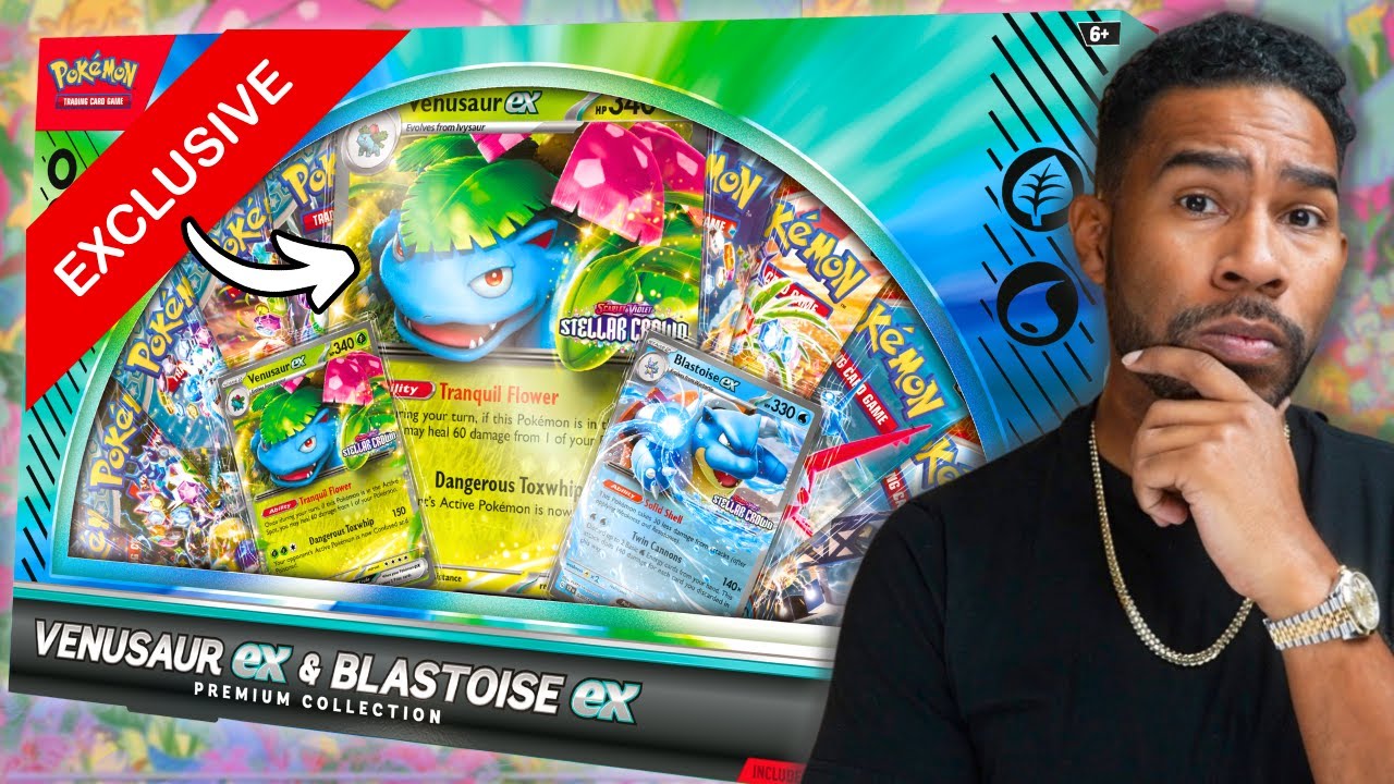 Эксклюзивная коробка Venusaur ex и Blastoise ex от Gamestop