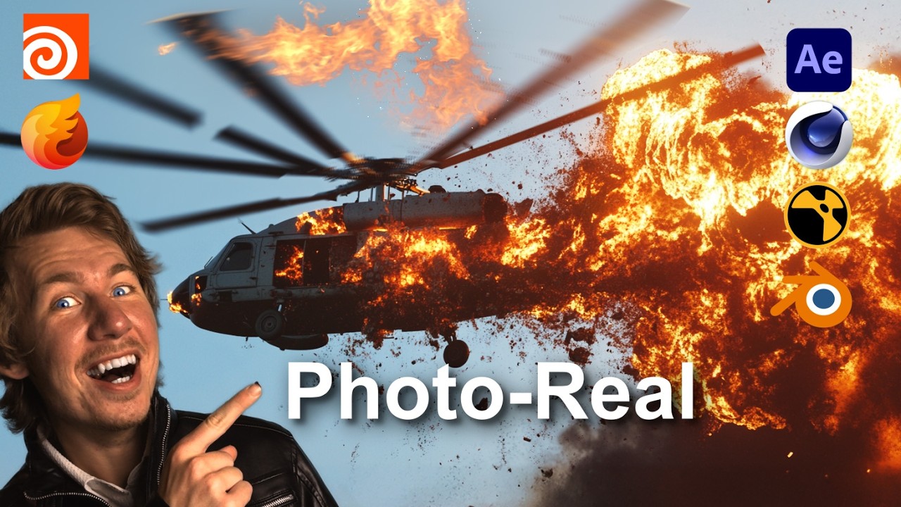 Hollywood Helicopter Explosion VFX Tutorial + $1000 FREE BUNDLE
