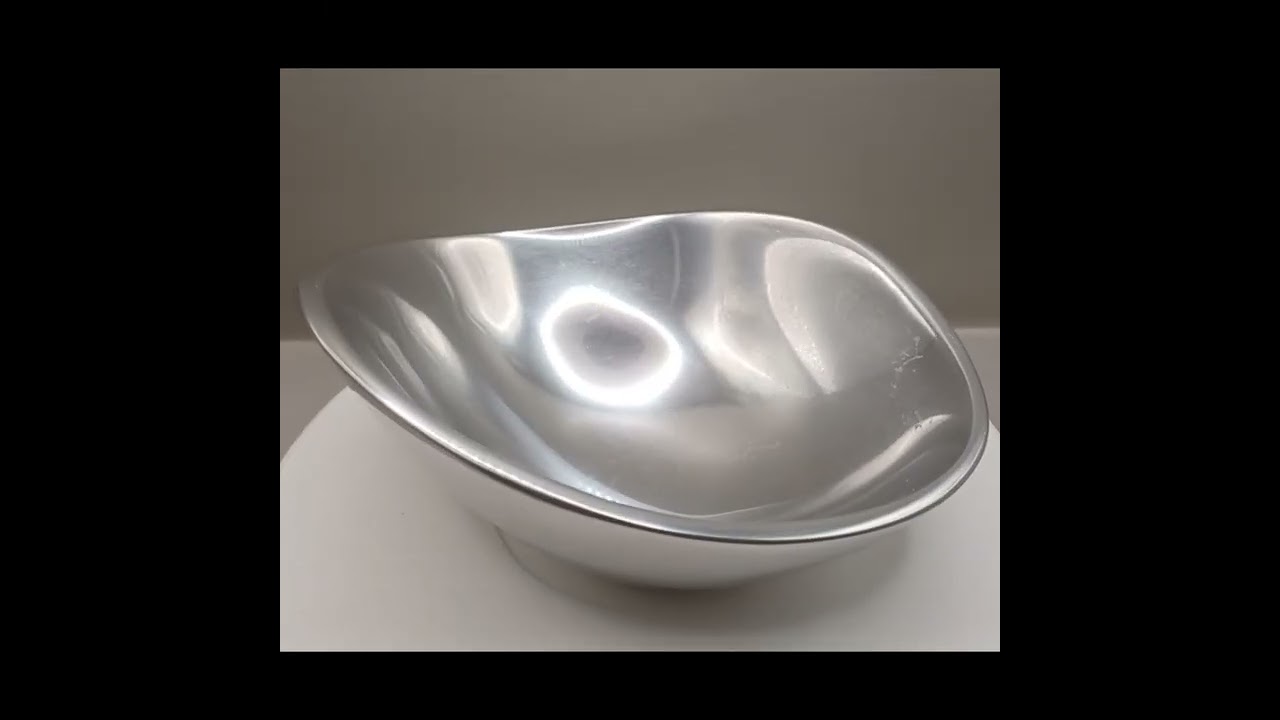 Namb&eacute; 7in. Designer Richard K. Thomas 1967 Signed, Nambe Alloy Butterfly Bowl