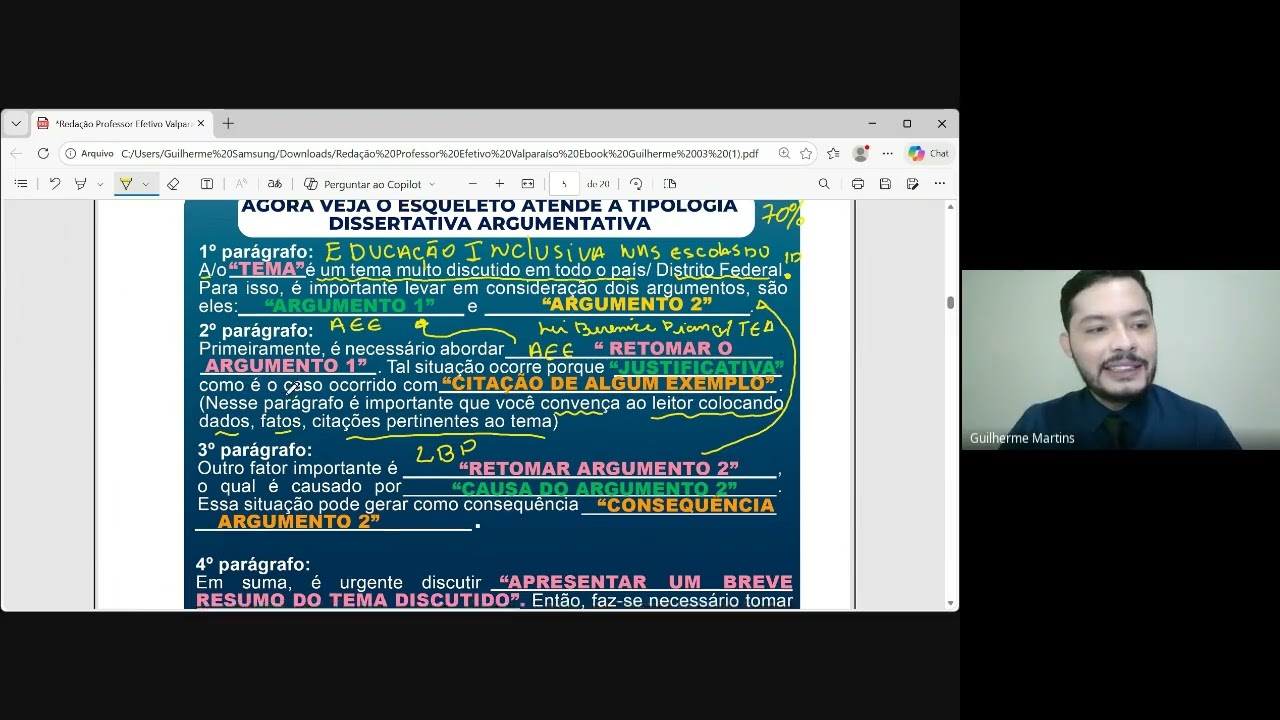 Mentoria De Redação   Professor Efetivo Valparaíso   Aula 1