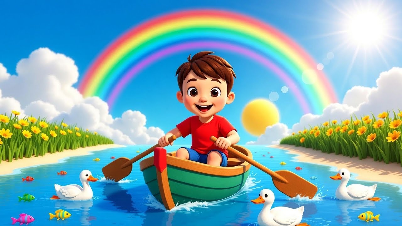 Row Row Row Your Boat 🚤 | Cute 3D Nursery Rhymes for Kids | Laila Fun