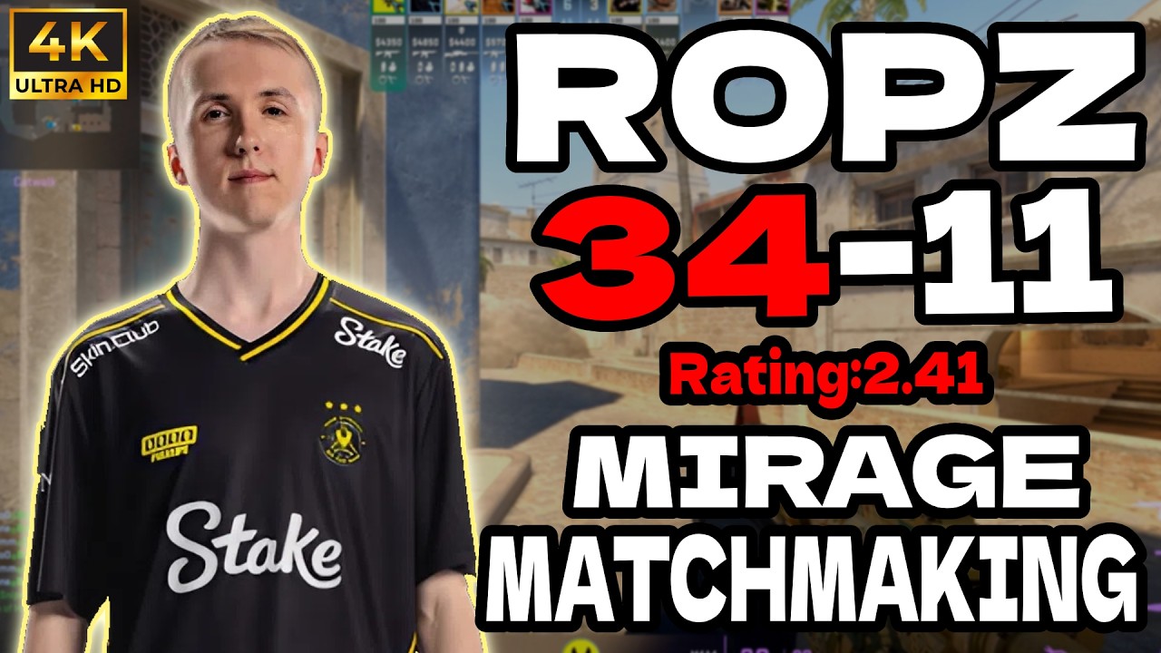 ropz (34-11) | Rating 2.41 | Mirage SoloQ | Matchmaking | Feb 14, 2026