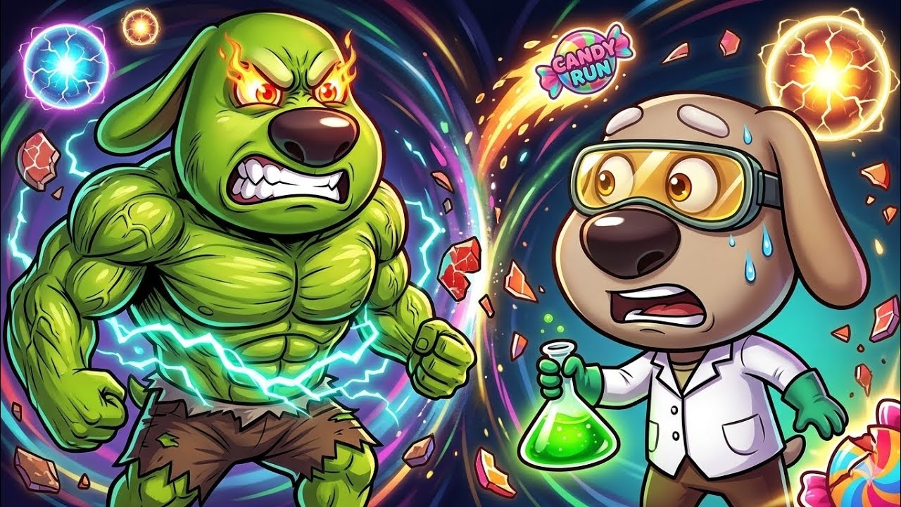Talking Tom Candy Run Brainiac Ben vs Roy Raccoon Gameplay Android ios 