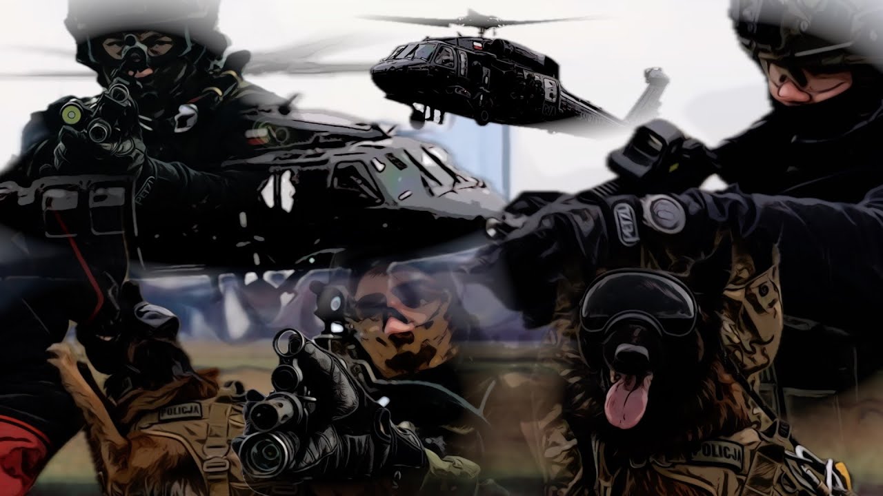 ĆWICZENIA POLICYJNYCH KONTRTERRORYSTÓW I PSÓW BOJOWYCH Z WYKORZYSTANIEM ŚMIGŁOWCA BLACK HAWK
