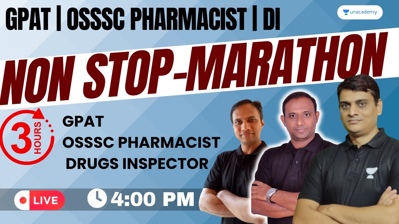 GPAT| OSSSC Pharmacist | DI | OSSSC Pharmacist  2024 | 3 Hours #Marathon | #OSSSCPharmacists #gpat