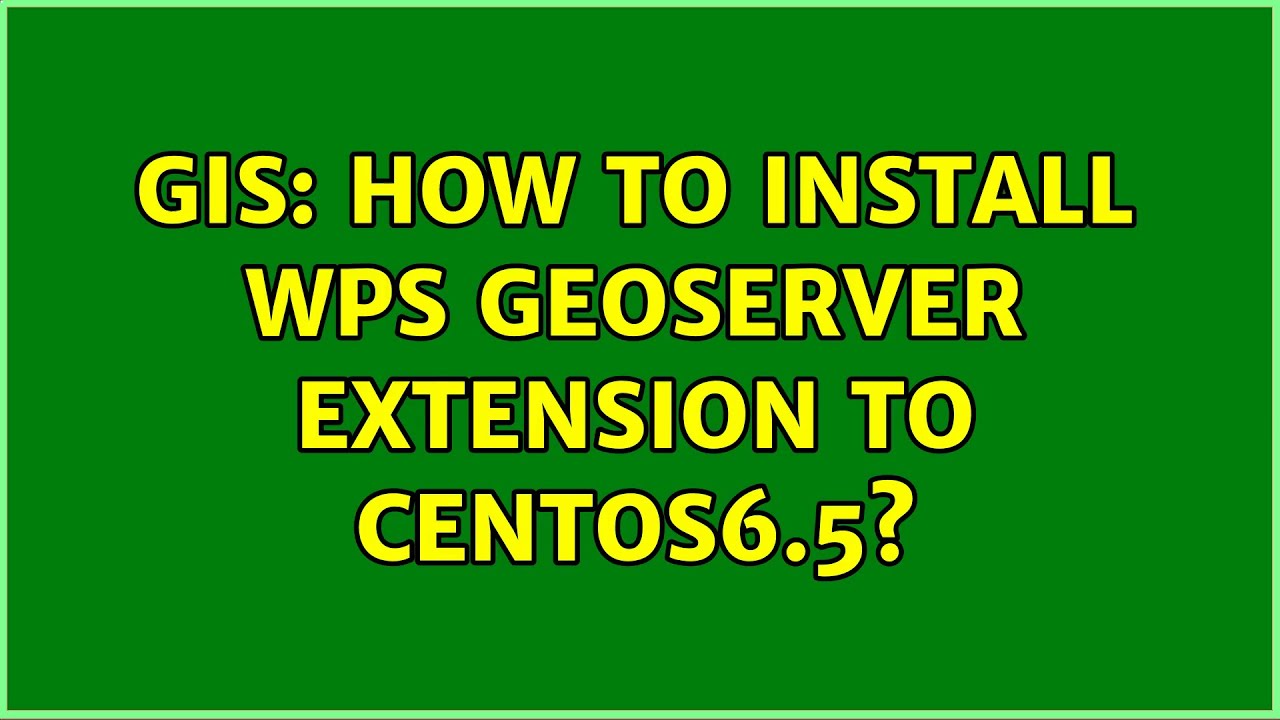 GIS: How to install wps geoserver extension to Centos6.5?