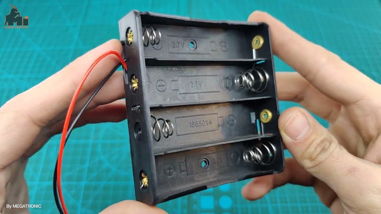 18650BH3-P3S2 | 4x 18650 14.8V Battery Holder Box Case+Leads+Spring 4 cell holder