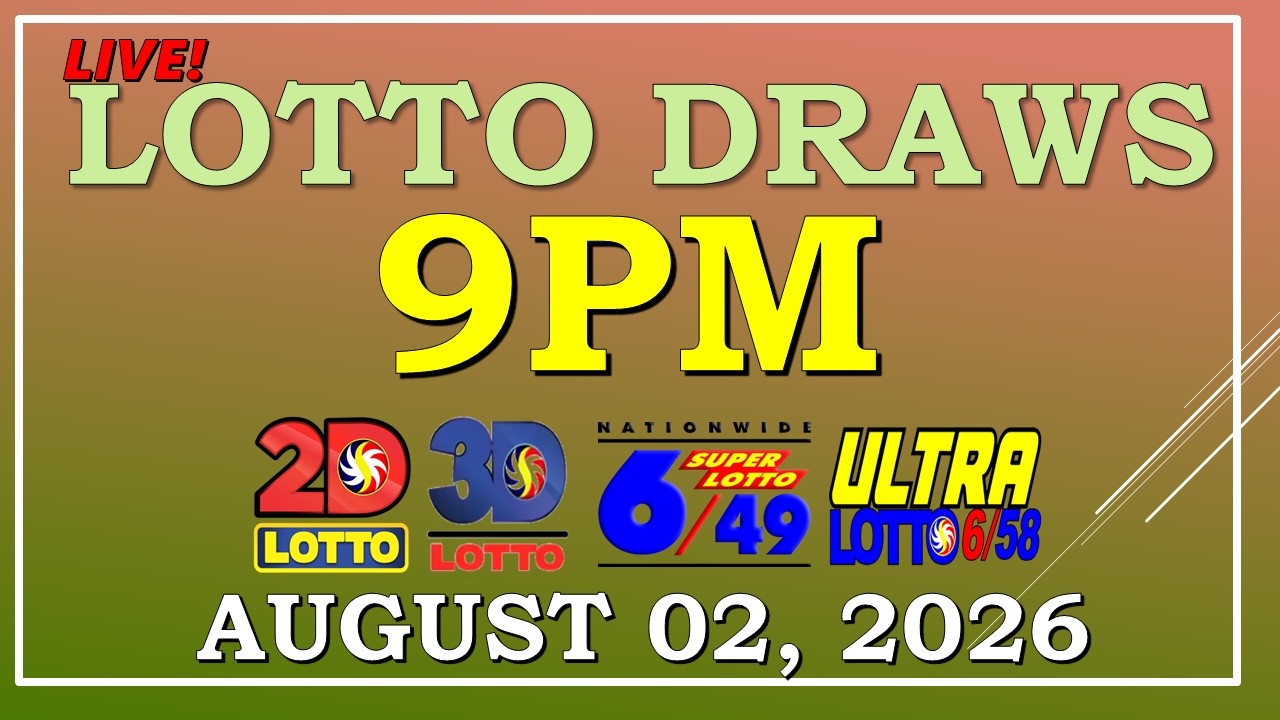 LOTTO RESULT 9PM DRAW ,  AUGUST 02, 2026@LottoResultTV15K