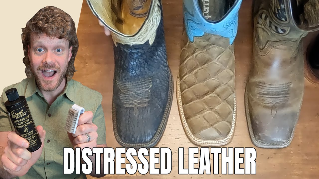 Conditioning Distressed Leather Cowboy Boots