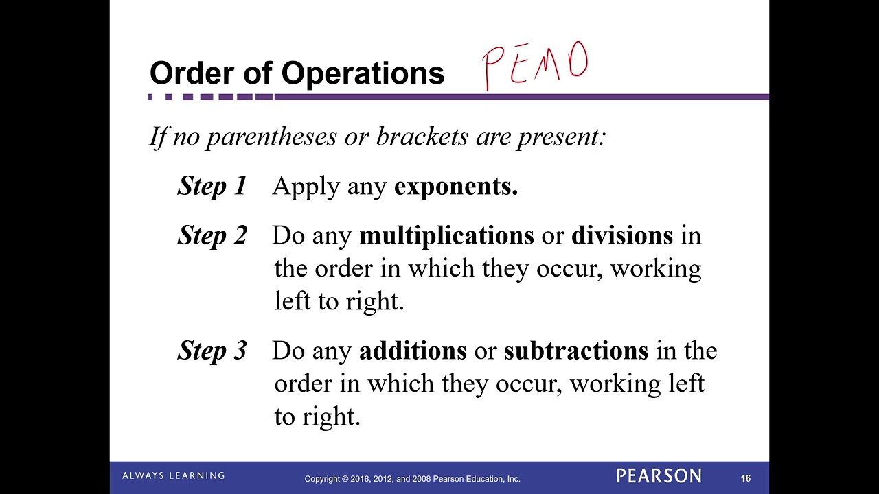 6.2 Lecture Operations, Properties and Applications of Real Numbers