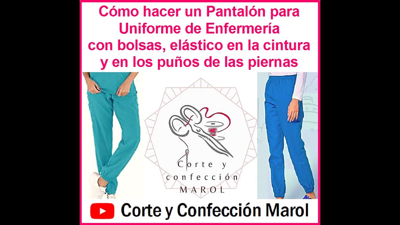 Cómo hacer un Pantalón para Uniforme de Enfermería con bolsas y elástico en la cintura y piernas