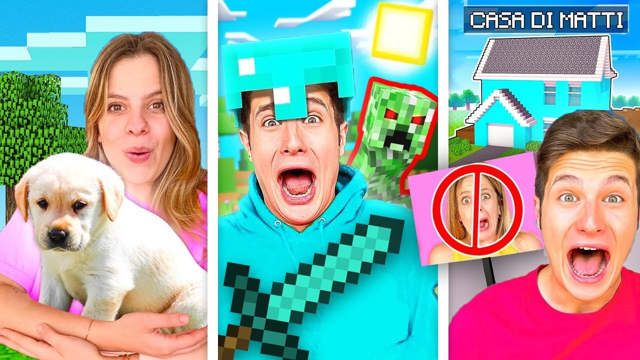 3 STORIE DI NINNA E MATTI CHE GIOCANO A MINECRAFT - La nostra nuova casa e prendiamo un cane