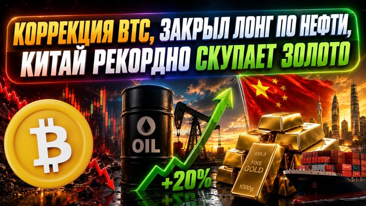 КОРРЕКЦИЯ ЦЕНЫ БИТКОИНА С ТЕКУЩИХ ЦЕНОВЫХ ЗНАЧЕНИЙ, ПОЛНОЕ ЗАКРЫТИЕ ПОЗИЦИИ ПО НЕФТИ, ЧТО С ЗОЛОТОМ?