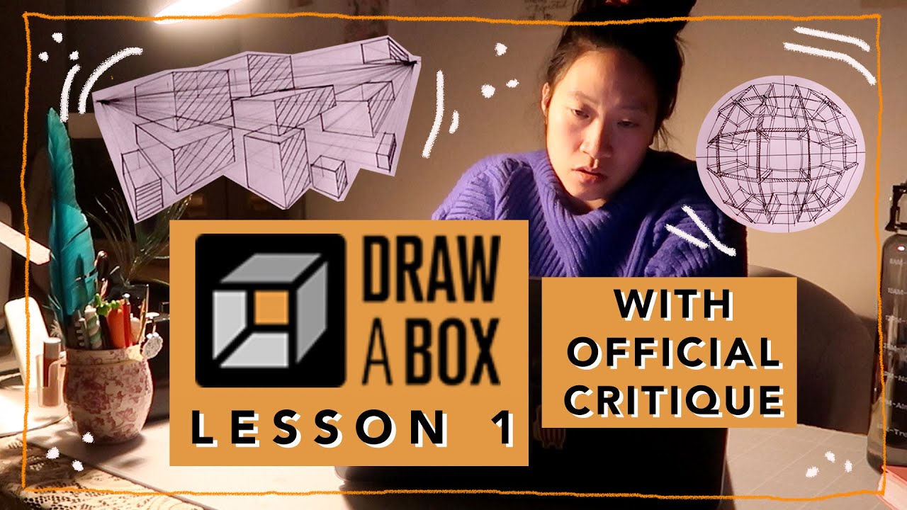 Episode 1 - Lesson 1 | Learning how to draw with DRAW A BOX | official critique review & progress
