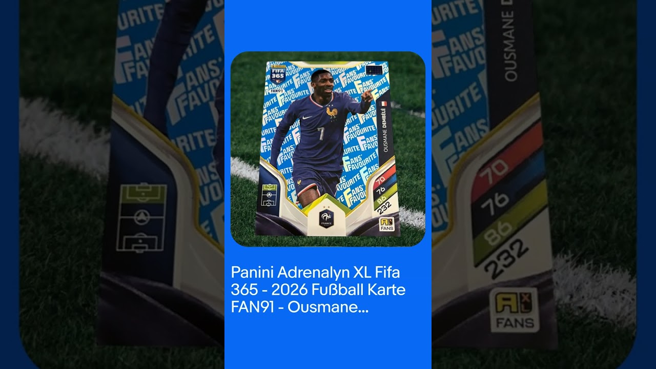 Panini Adrenalyn XL Fifa 365 - 2026 Fu&szlig;ball Karte FAN91 - Ousmane Dembele - Blue