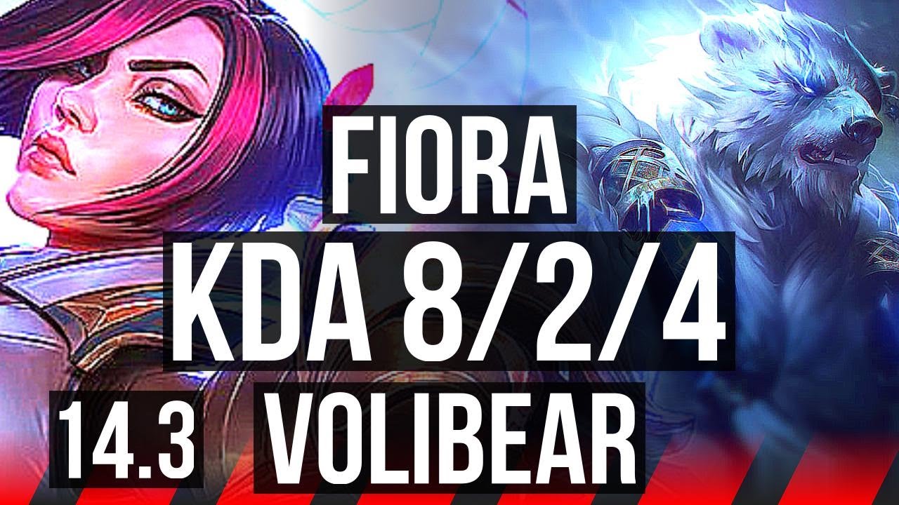FIORA vs VOLIBEAR (TOP) | 72% winrate, 8/2/4 | KR Master | 14.3
