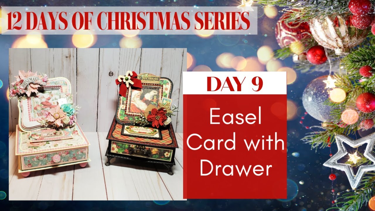 12 DAYS OF CHRISTMAS SERIES | DAY 9 | Easel Card with Drawer | Stamperia Pink Christmas | ASC DTP