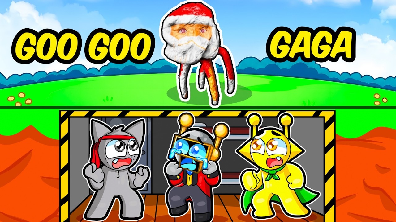 CONSTRUIMOS un BUNKER para ESCONDERNOS de GOO GOO GAGA em ROBLOX!