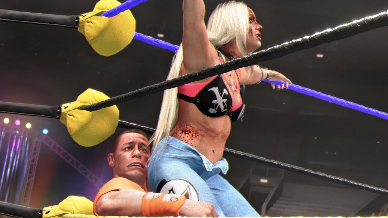 WWE 2k25: Liv Morgan vs John Cena War Games low blows! #intergender #wrestling