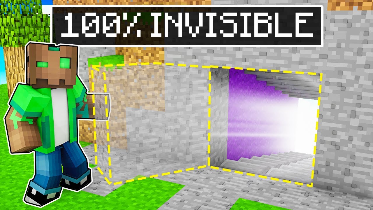 Puerta 100% INVISIBLE a mi BASE SECRETA en Minecraft!