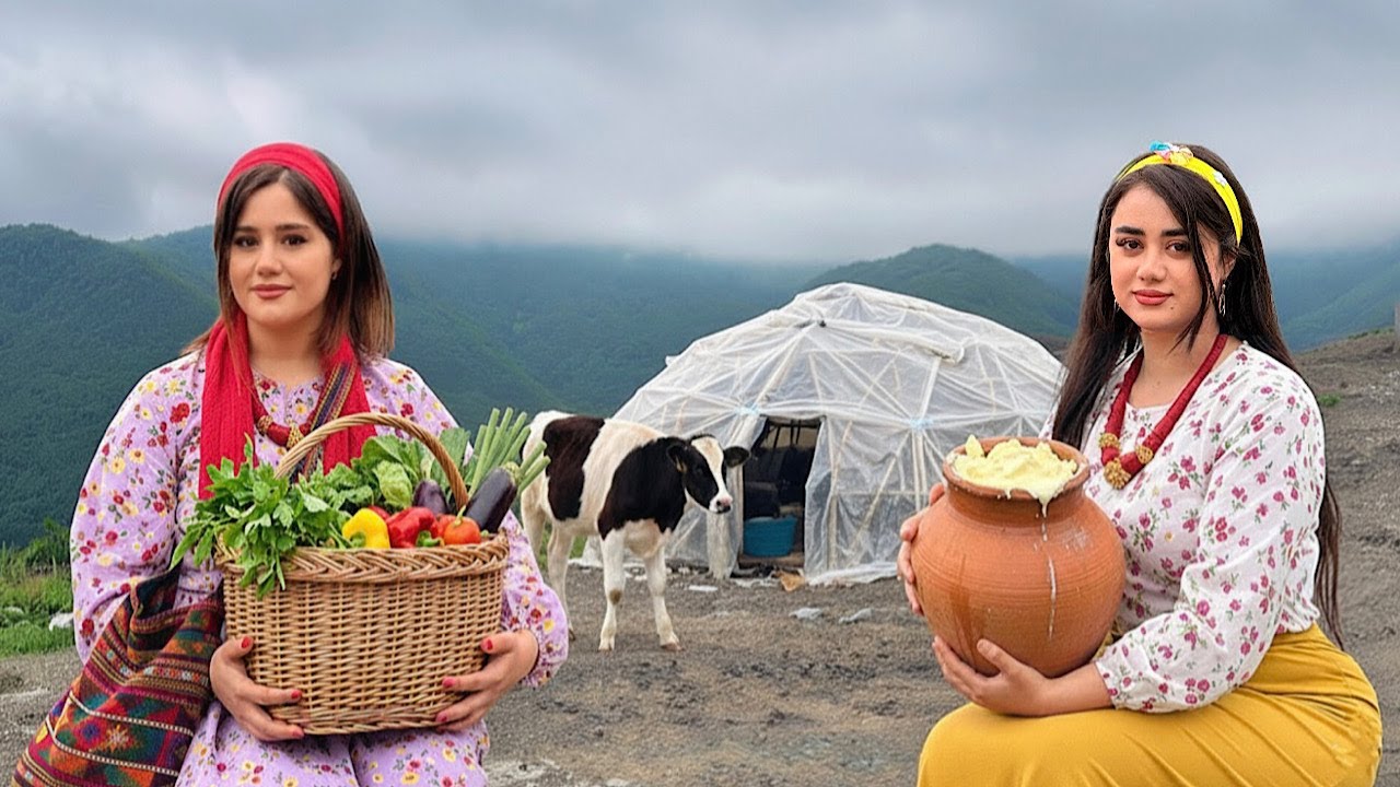 How to Make Local Dough and Butter from Fresh Yogurt and the True taste of Rural Life