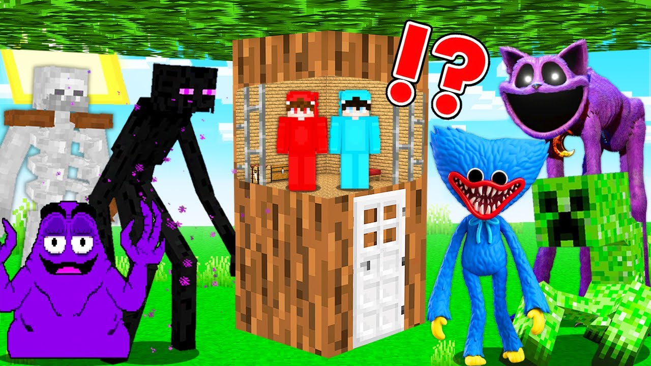 ENDERMAN, CATNAP, HUGGY WUGGY vs TAJNA BAZA w Minecraft!